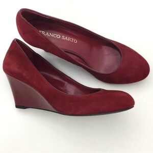 Franco Sarto Burgundy Red Wedge Shoes~ size 8